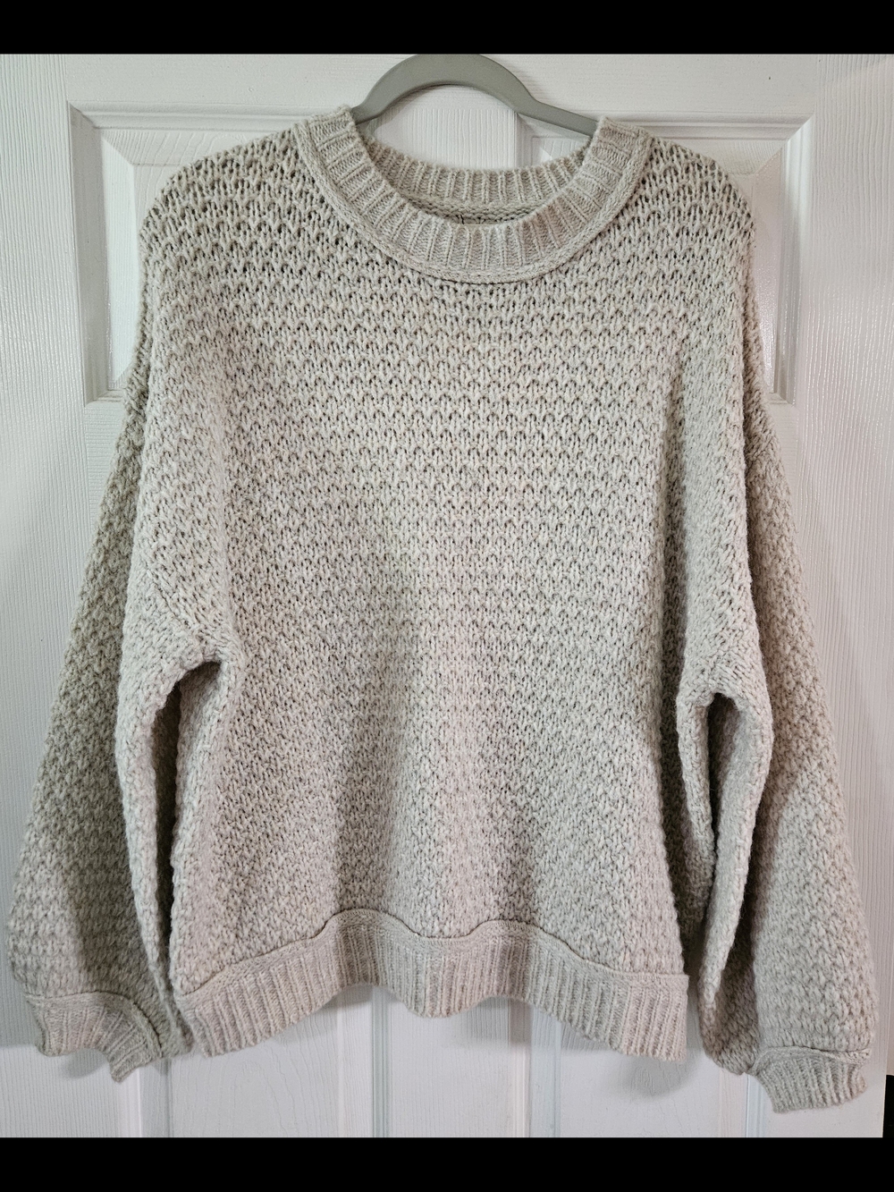 Relaxed Crewneck Sweater in Cream